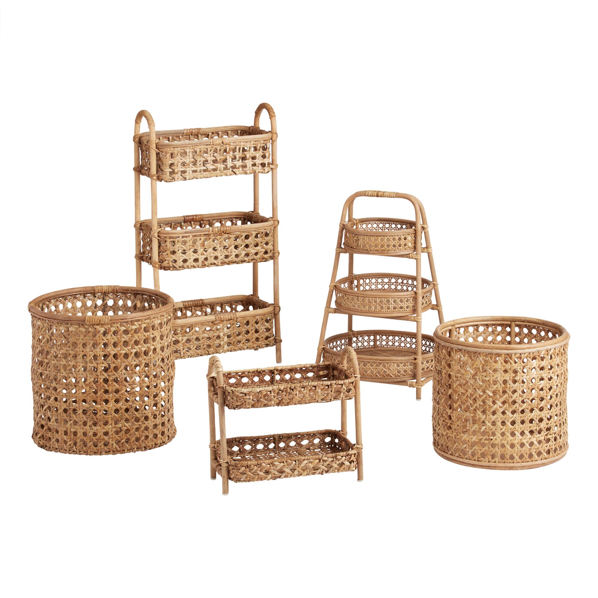 Natural Rattan Cane Farrah Storage Collection by World Market