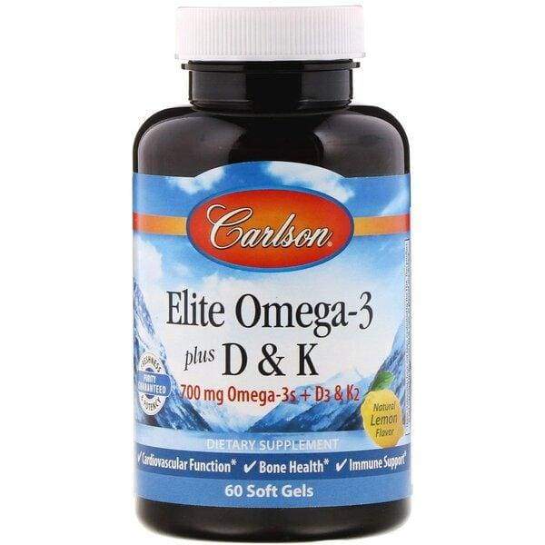 Elite Omega-3 + D & K, 700mg Natural Lemon - 60 softgels