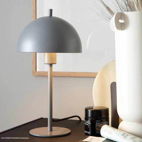 Schöner Wohnen Kia -pöytälamppu, harmaa, 34 cm
