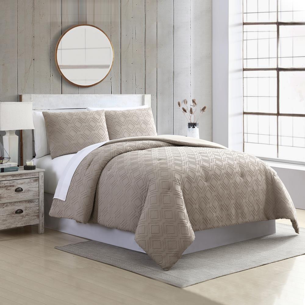 Amrapur Overseas Ethos comforter set Taupe Multi Reversible Queen Comforter (Blend with Polyester Fill) | 3MLTICSE-ETT-QN