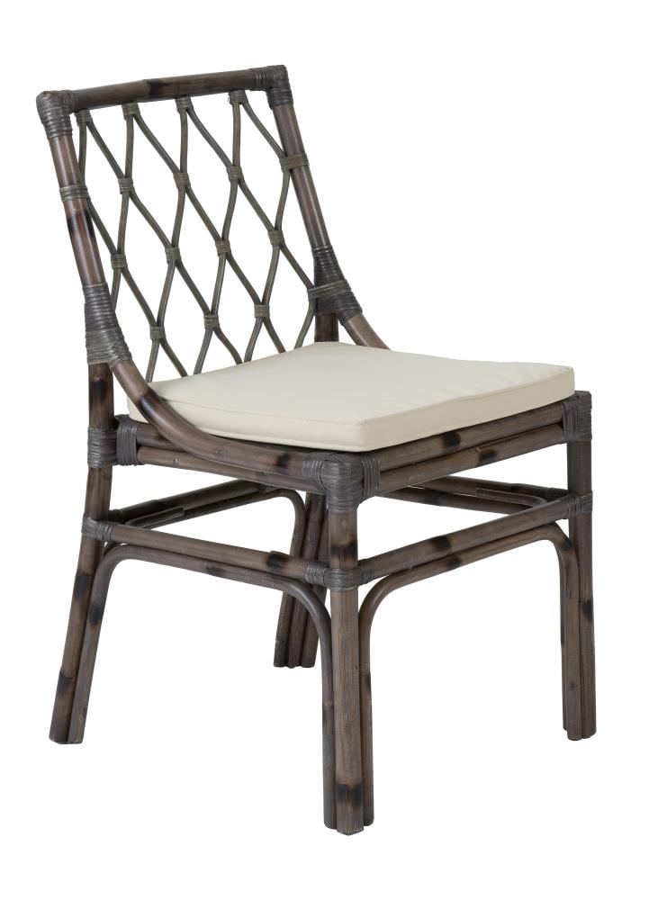 East at Main Set of 2 Casual Polyester/Polyester Blend Side Chair (Rattan Frame) in Gray | TT-WR-BT101-GR