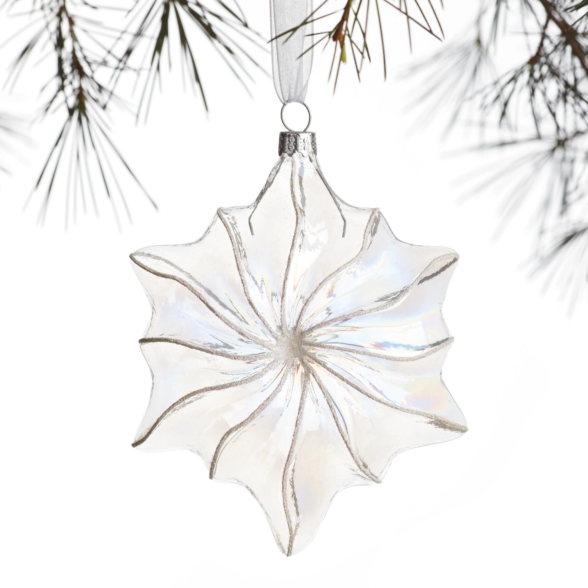 Glass Icy Burst Ornament: White by World Market