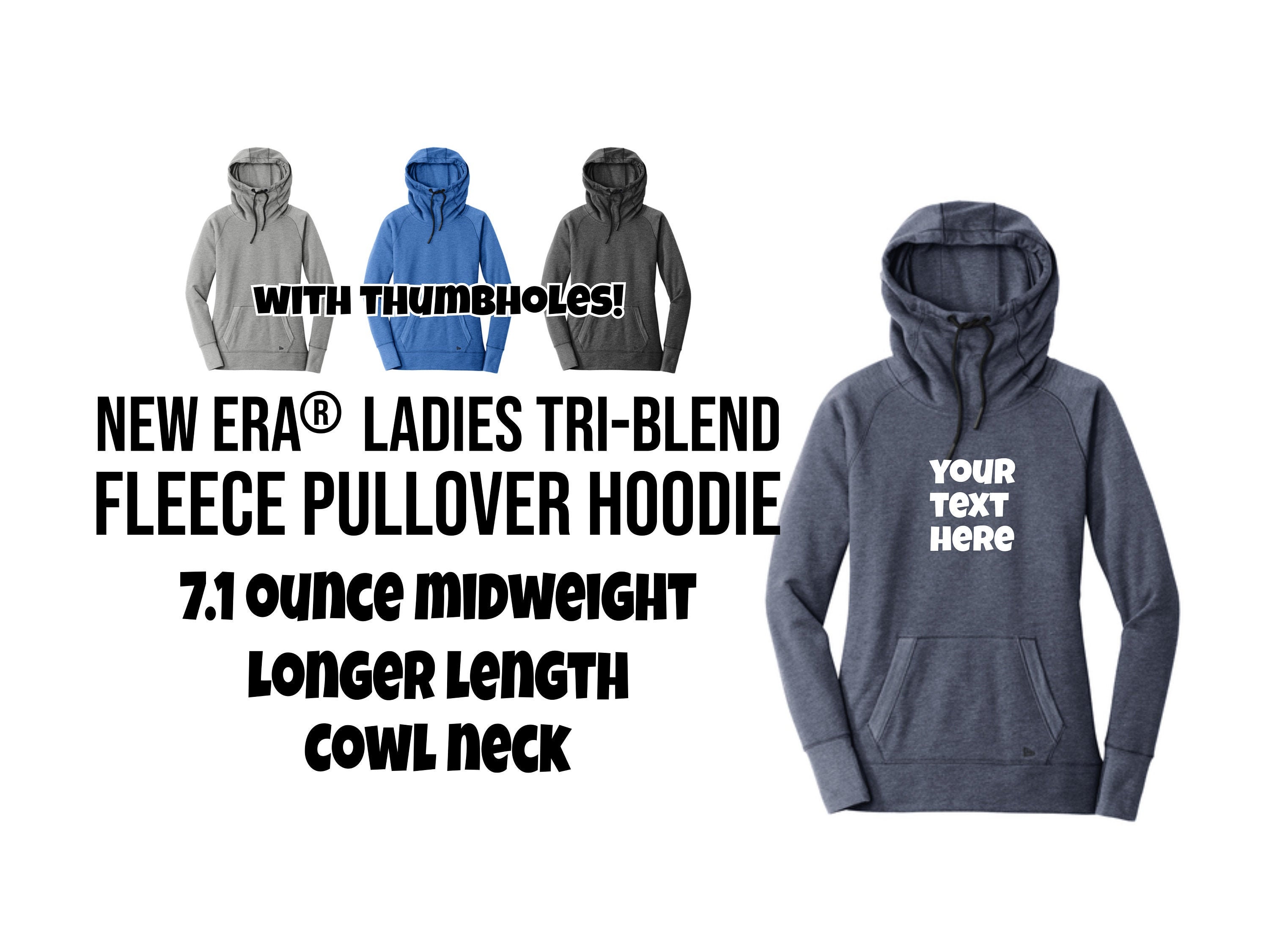 New Era Ladies Tri-Blend Fleece Pullover Hoodie, Custom Hoodie Lnea510