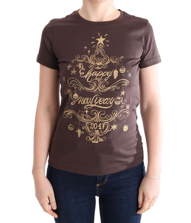 Dolce & Gabbana Women's Cotton Motive T-Shirt Brown TUI10007 - IT42|M