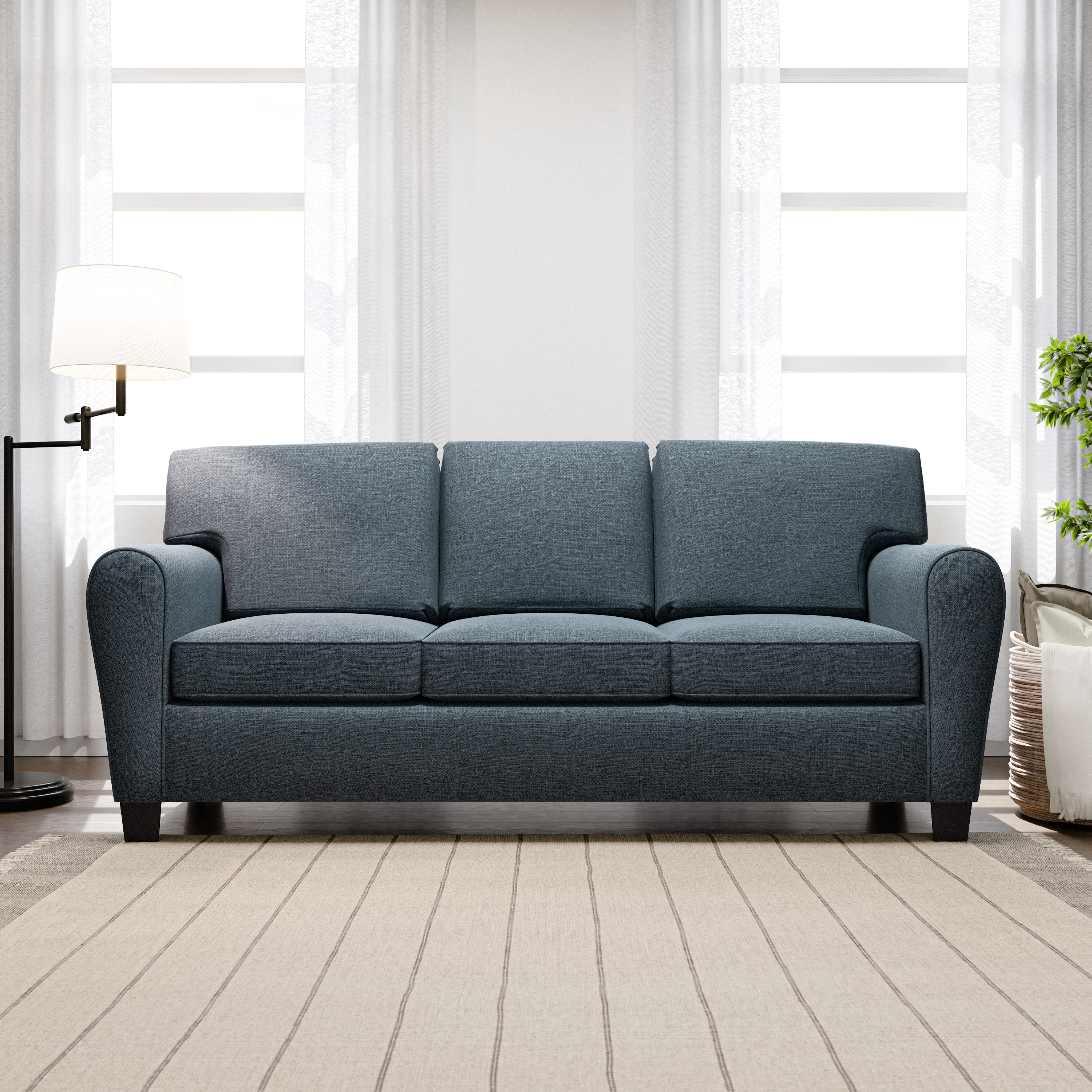 Brookside Abby Casual Navy Polyester/Blend Sofa in Blue | BS0004SOF00NV