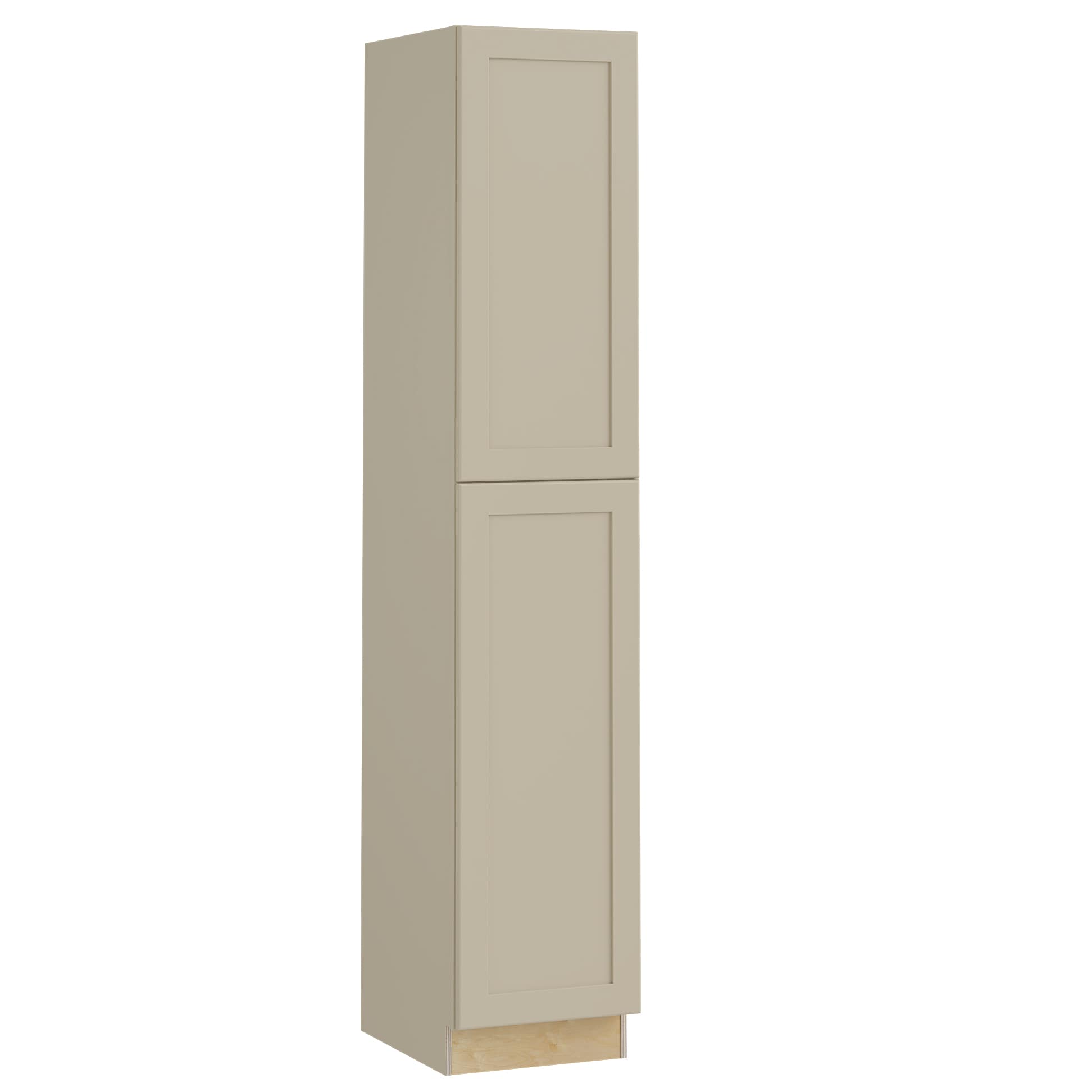 Luxxe Cabinetry 18-in W x 96-in H x 24-in D Norfolk Blended Cream Painted Door Pantry Fully Assembled Semi-custom Cabinet in Off-White | U182496R-NBC
