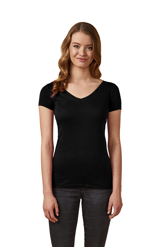 X.O V-Ausschnitt T-Shirt Damen, Schwarz, XL