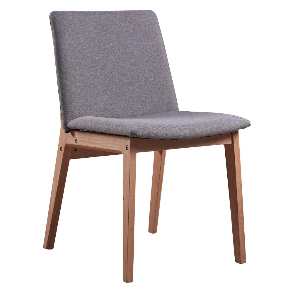 Versanora Wilson Contemporary/Modern Polyester Blend Upholstered Dining Side Chair (Wood Frame) in Gray | THF-00003