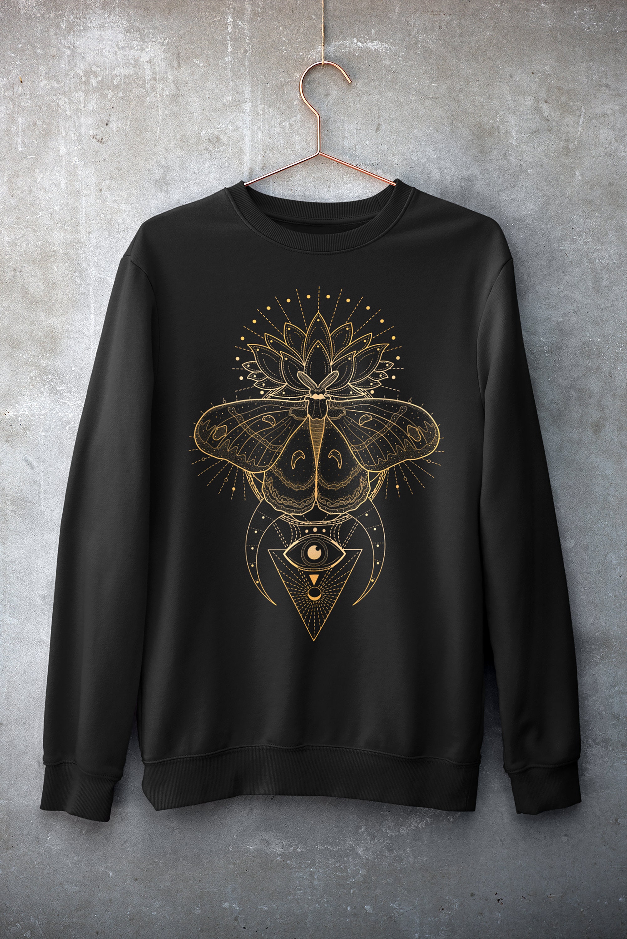 Cecropia Moth | Heavy Blend Crewneck Sweatshirt/Hoodie Sacred Geometry Lotus Flower All Seeing Eye Spirituality Spirit Animal