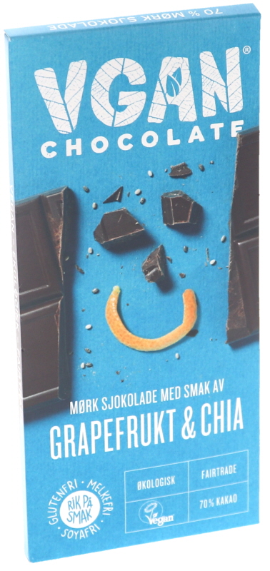 Eko Mörk Choklad 70% Grapefrukt & Chiafrön - 36% rabatt