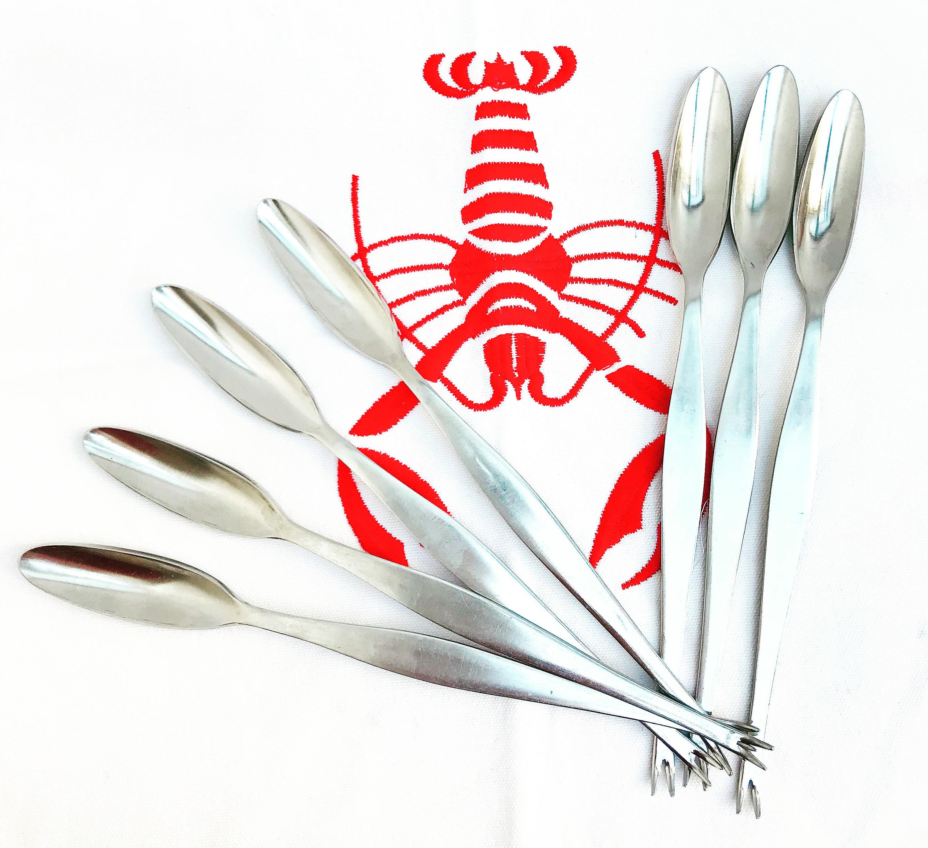 7 Lobster Fork Set Vintage Seafood Picks Forks Cutlery Stainless Steel Set Food Photo Prop Elegant Dinner Wedding Gift Seafood Crab Spoon