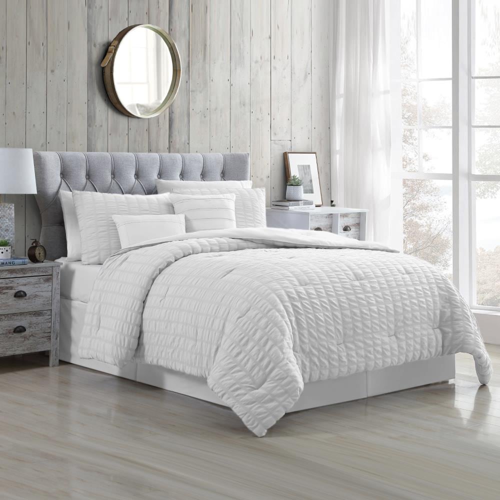 Amrapur Overseas Kane comforter set White Multi Reversible King Comforter (Blend with Polyester Fill) | 3MLTICSE-KNW-KG