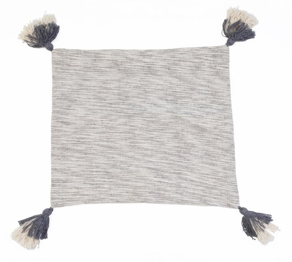 Decor Therapy Thro by Marlo Lorenz 20-in x 20-in Ghost Gray Woven Cotton Blend Indoor Decorative Cover | TH022473003SE