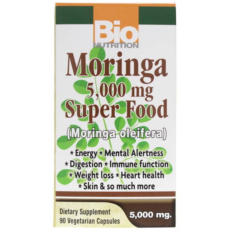 Bio Nutrition Moringa 5000 Mg Super Food 90 Veg Capsules