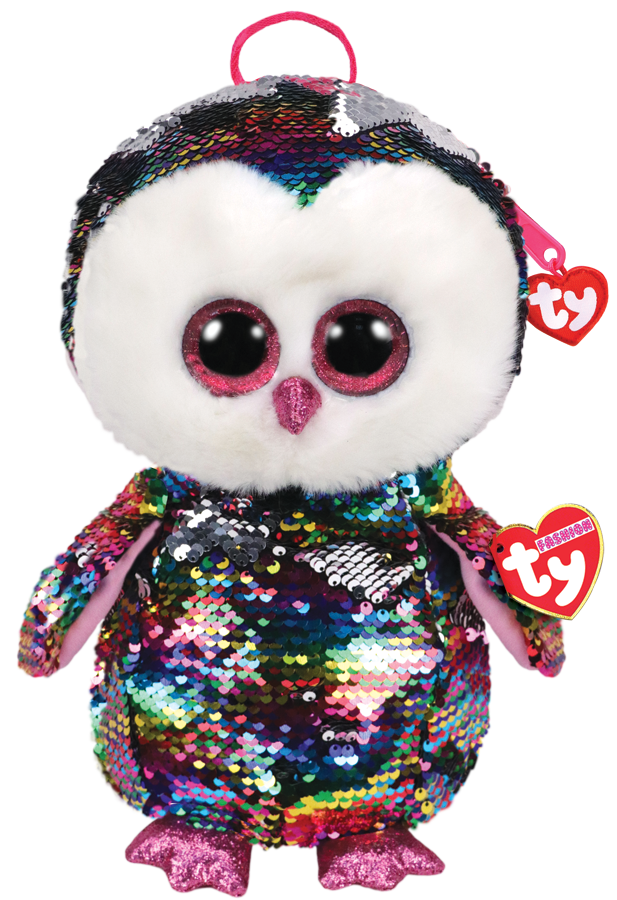 Ty Plush - Sequin Backpack - Owen the Owl (TY95023)