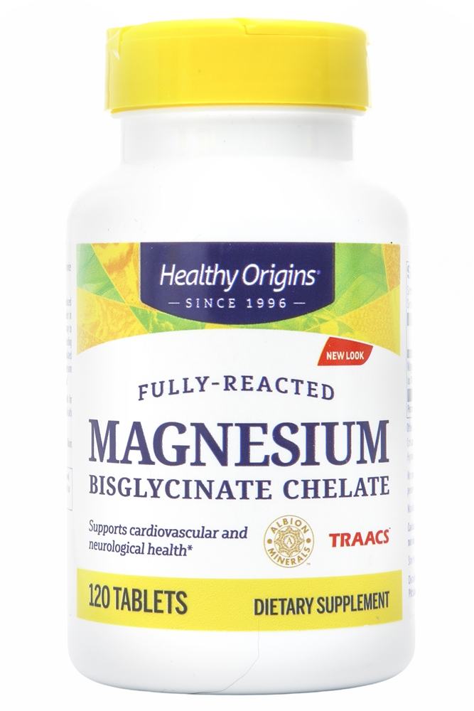 Healthy Origins - Magnesium Bisglycinate Chelate Fully Reacted 200 mg. - 120 Tablets