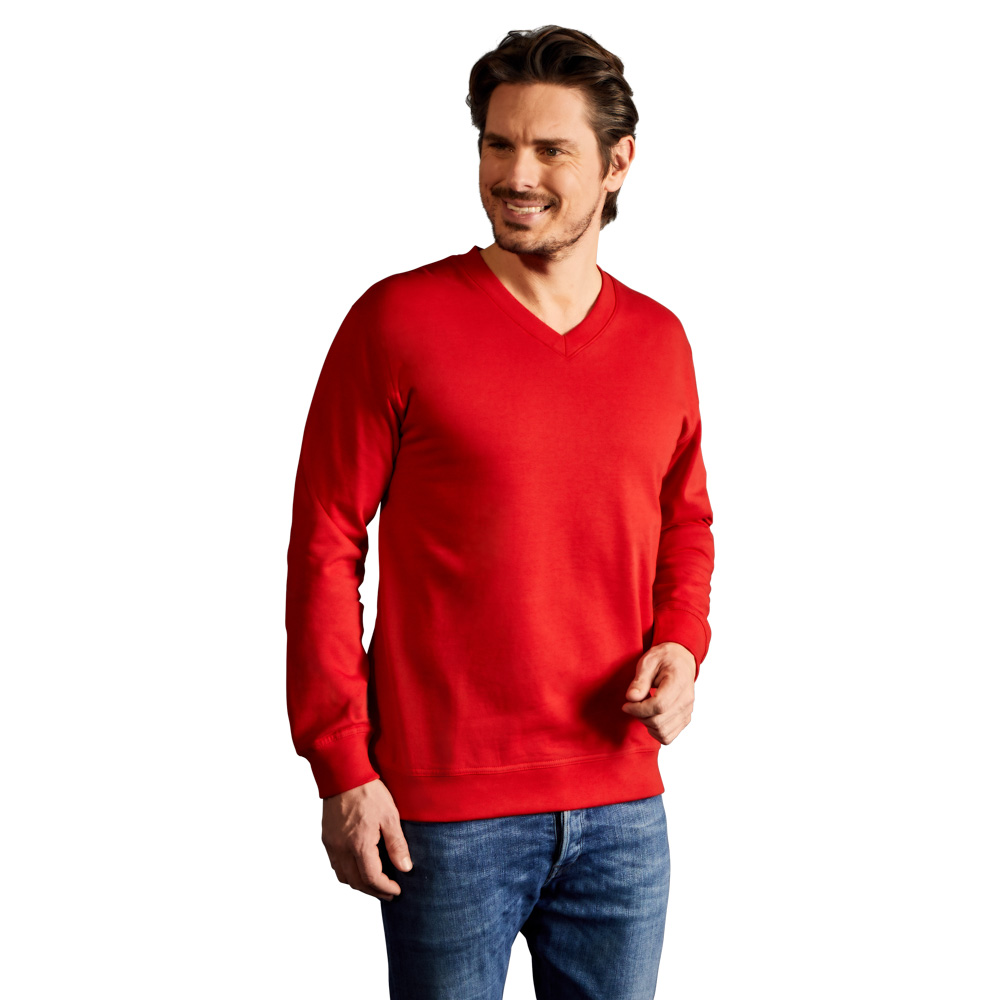 Premium V-Ausschnitt Sweatshirt Herren Sale, Rot, L