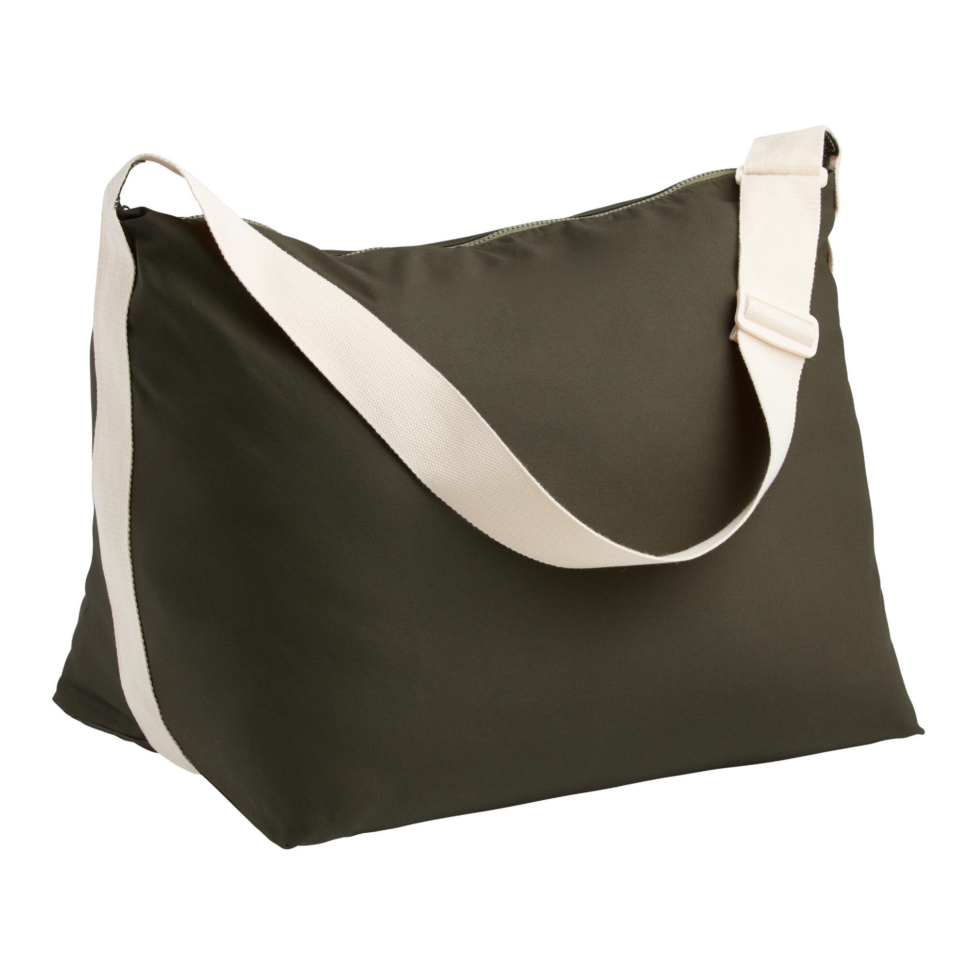 Olive Green And White Hobo Bag by World Market