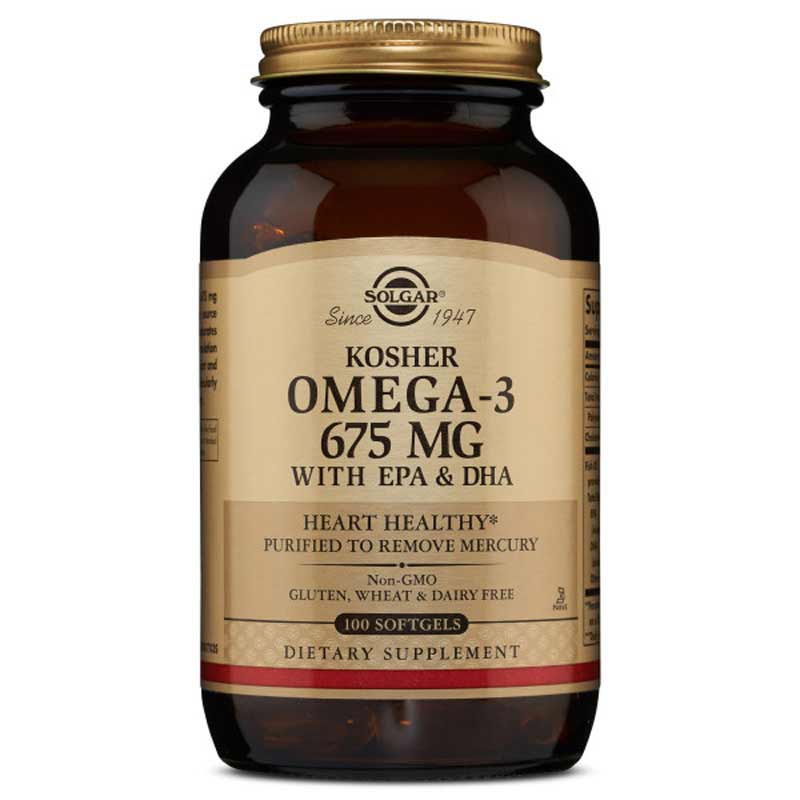 Solgar Omega-3 (Kosher) 675 Mg w/ EPA & DHA 100 Softgels