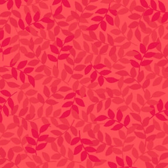 Harmony Blender Fabric - Leaf By Quilting Treasures 24777 Cr Geranium Priced The 1/2 Yard