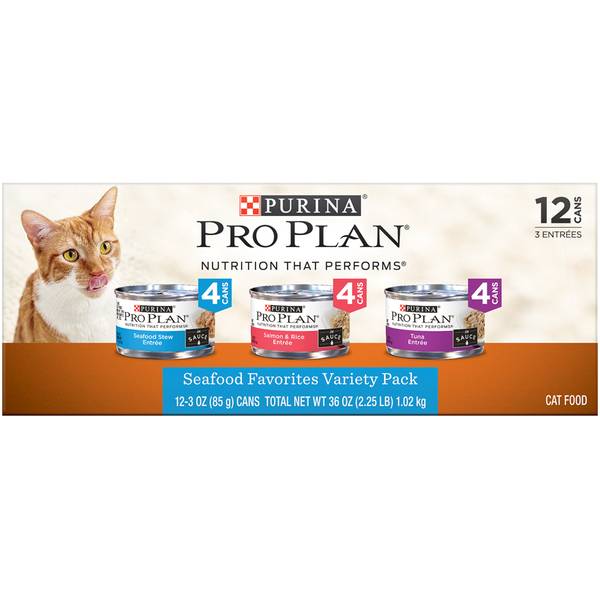 Purina Pro Plan 12-Pack 3 oz Seafood Favorites Variety Cat Food