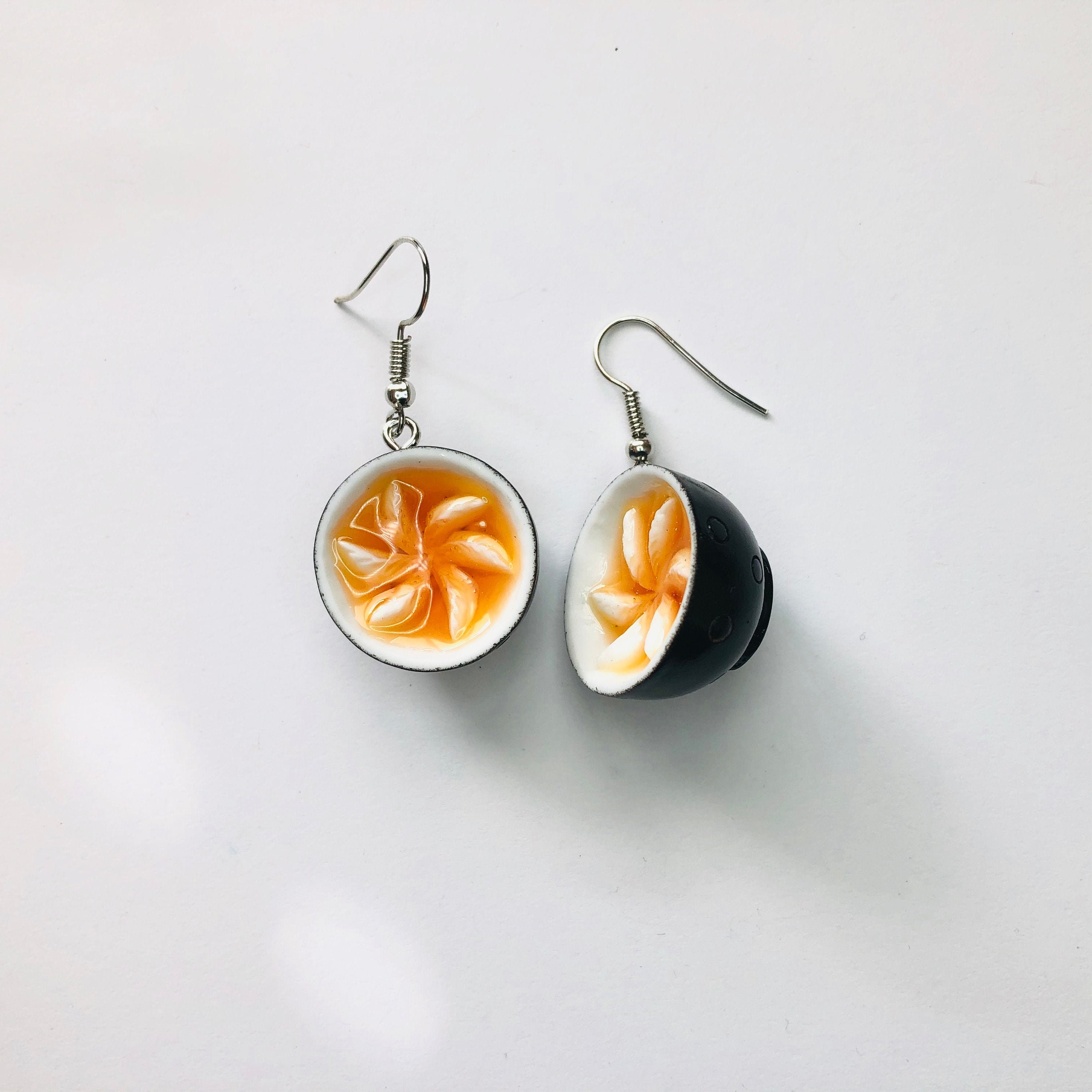 Adorable Large Delicious Bowl Of Dumplings Chinese Food Ramen Simulation Earrings Dangle Cartoon Jewelry Lover A1041
