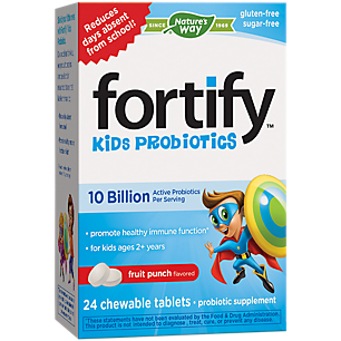 Fortify Kid's Probiotics - 10 Billion CFUs - Fruit Punch (24 Chewable Tablets)