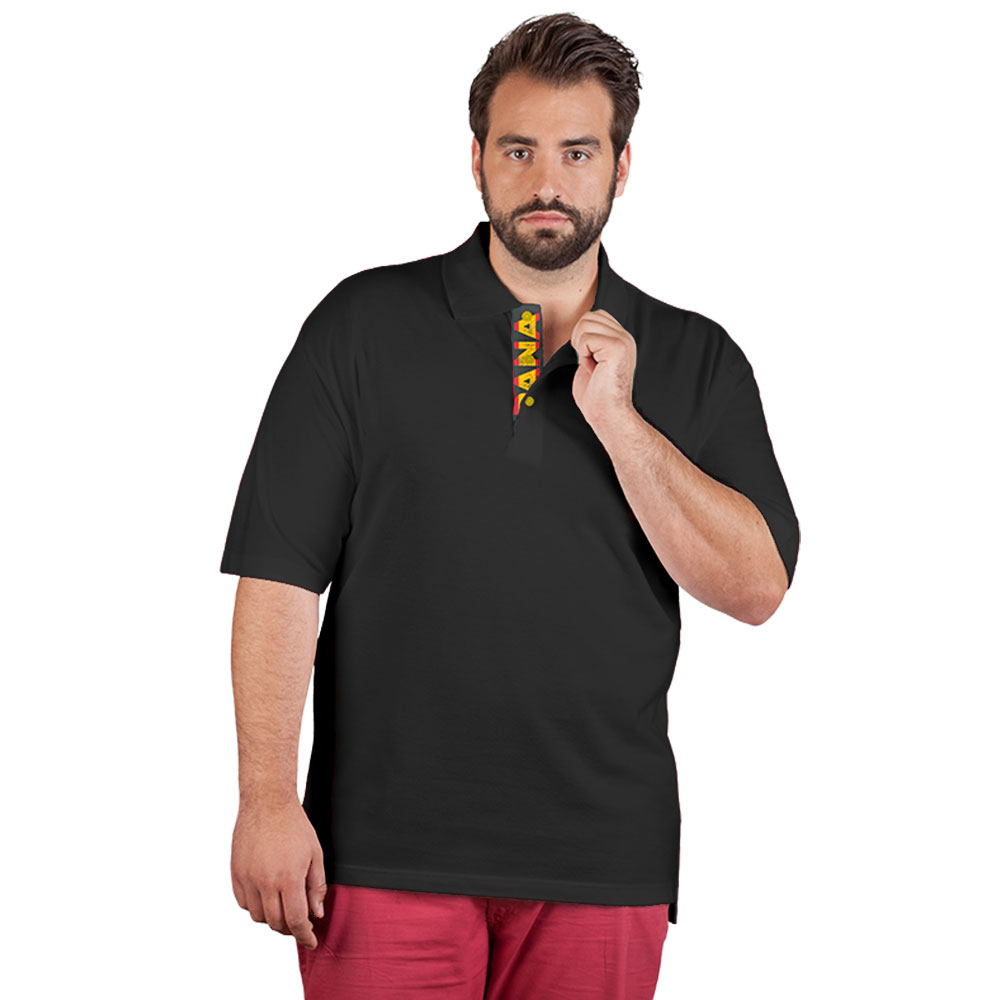 Fanshirt Spanien Superior Poloshirt Plus Size Herren, Schwarz, XXXL