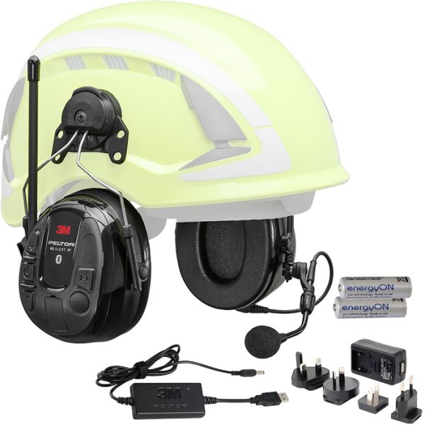 3M Peltor WS Alert XP Hørselsvern Bluetooth med hjelmfeste ladepakke