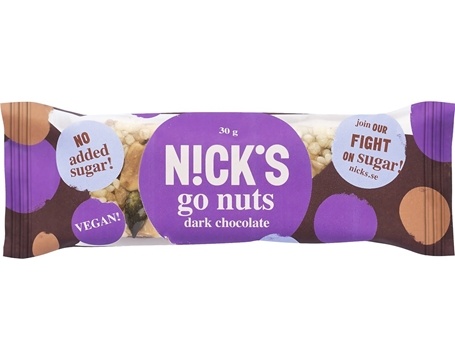 Nicks Go Nuts Dark Chocolate 30g