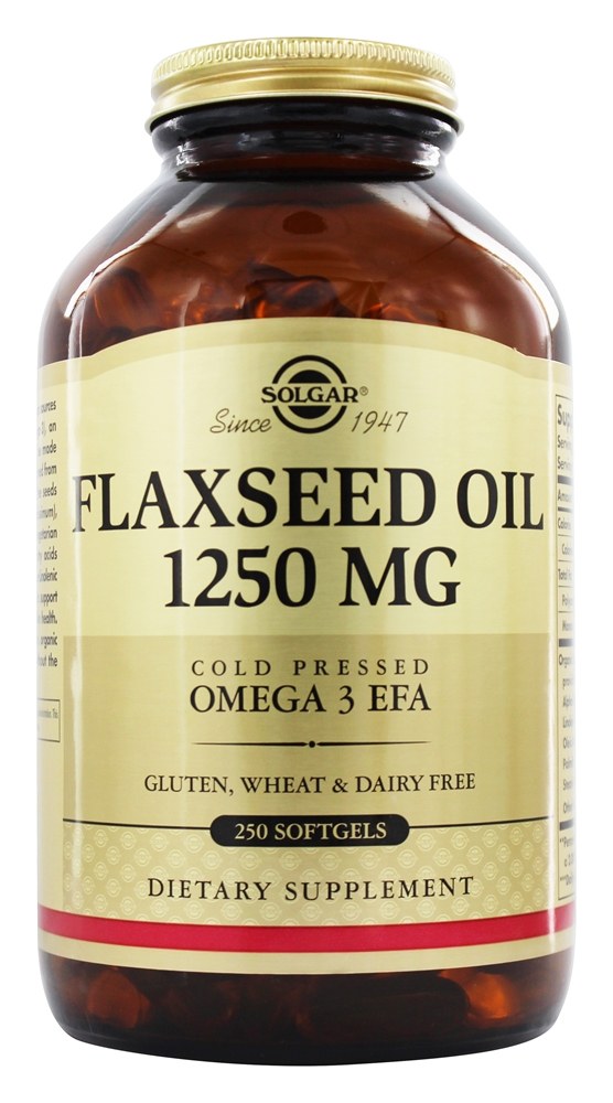 Solgar - Flaxseed Oil Cold Pressed Omega 3 EFA 1250 mg. - 250 Softgels