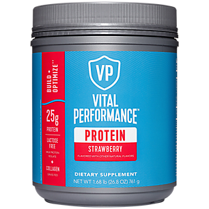 Vital Performance with 25 grams of Protein and 10 grams of Collagen Peptides - Strawberry (1.68 Lbs. / 21 Servings)