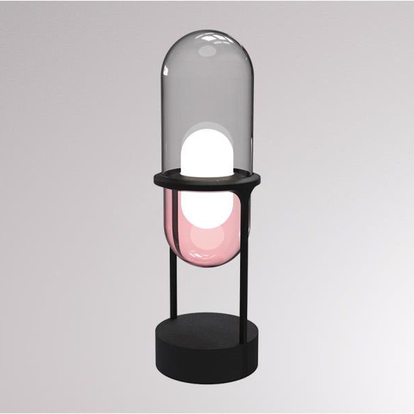 LOUM Pille -LED-pöytälamppu harmaa/vaaleanpunainen