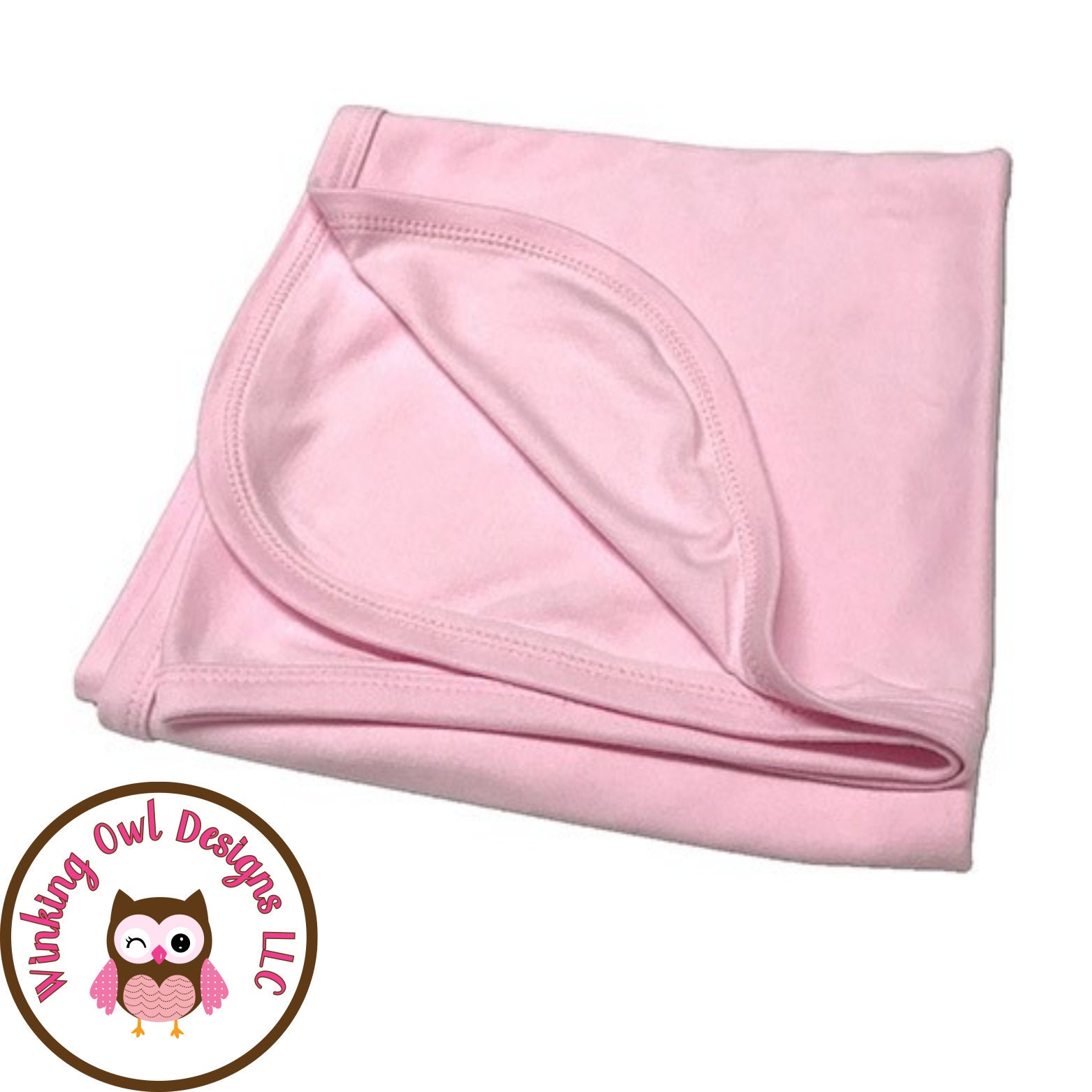 Sublimation Blanks - Poly/Cotton Blend 65/35% Infant Baby Receiving Blanket 30x40 Pink"