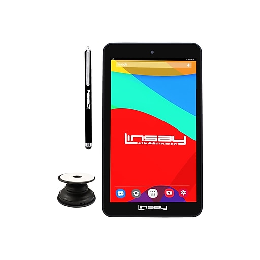 Linsay 7" Tablet with Holder and Pen, Wi-Fi, 2GB RAM, 32GB (Android), Black (F7UHDP)