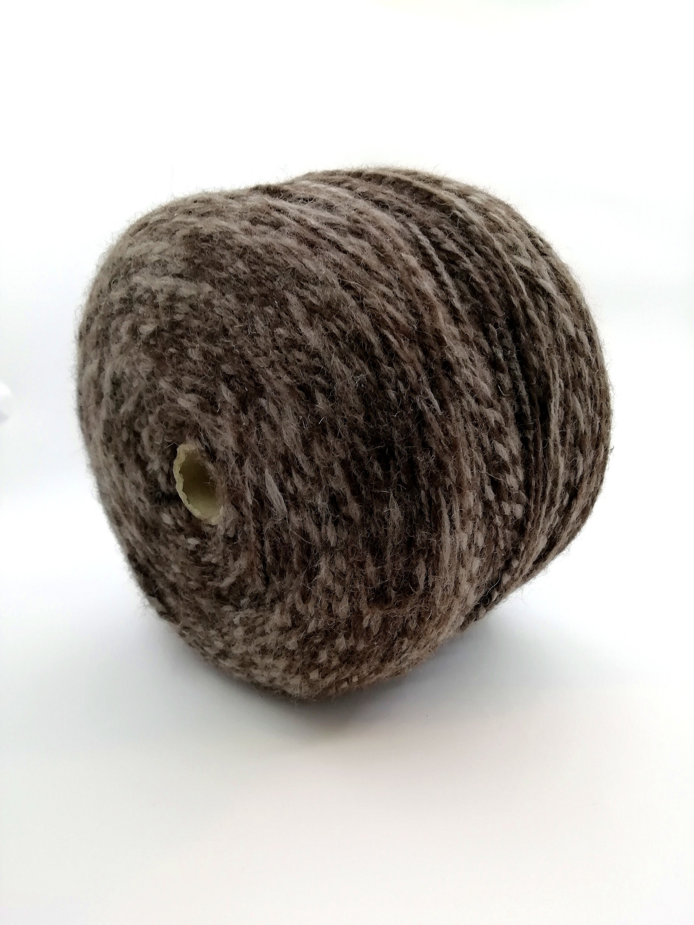 Yarn Merino Wool Chunky Knit Blended Yarn On Cone Brown Cake Cable For Hand & Machine Knitting Weaving Crochet 100G/3.5Oz