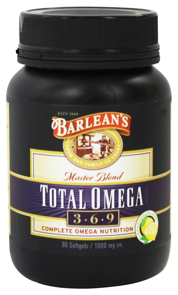 Barlean's - Total Omega 3-6-9 Master Blend Lemonade Flavor 1000 mg. - 90 Softgels
