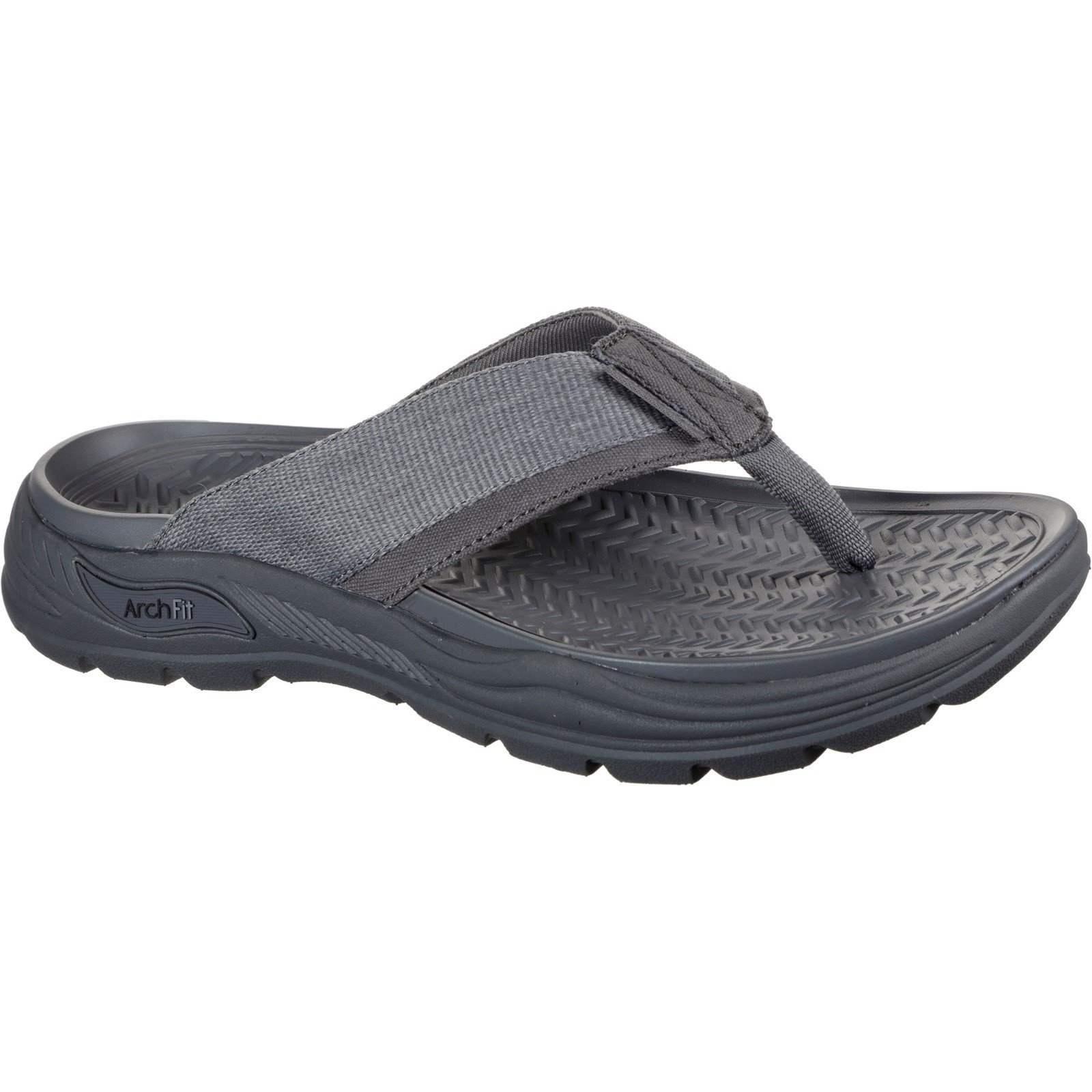 Skechers Men's Arch Fit Motley Dolano Summer Sandal Charcoal 32209 - Charcoal 8