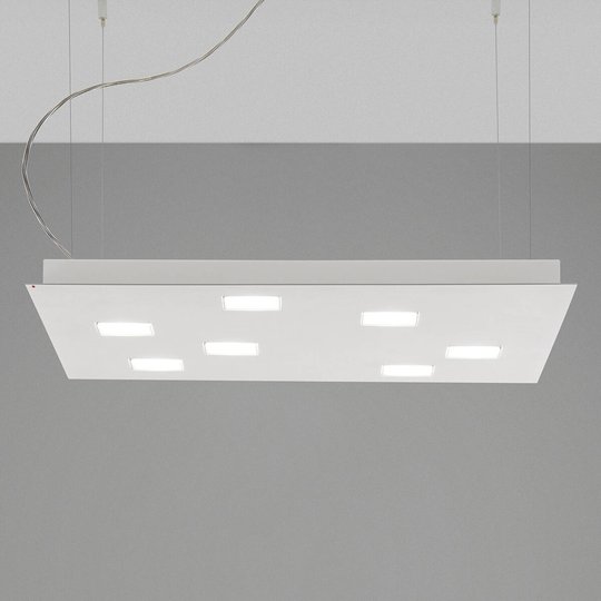 Fabbian Quarter -LED-riippuvalo 7-lamp. valkoinen