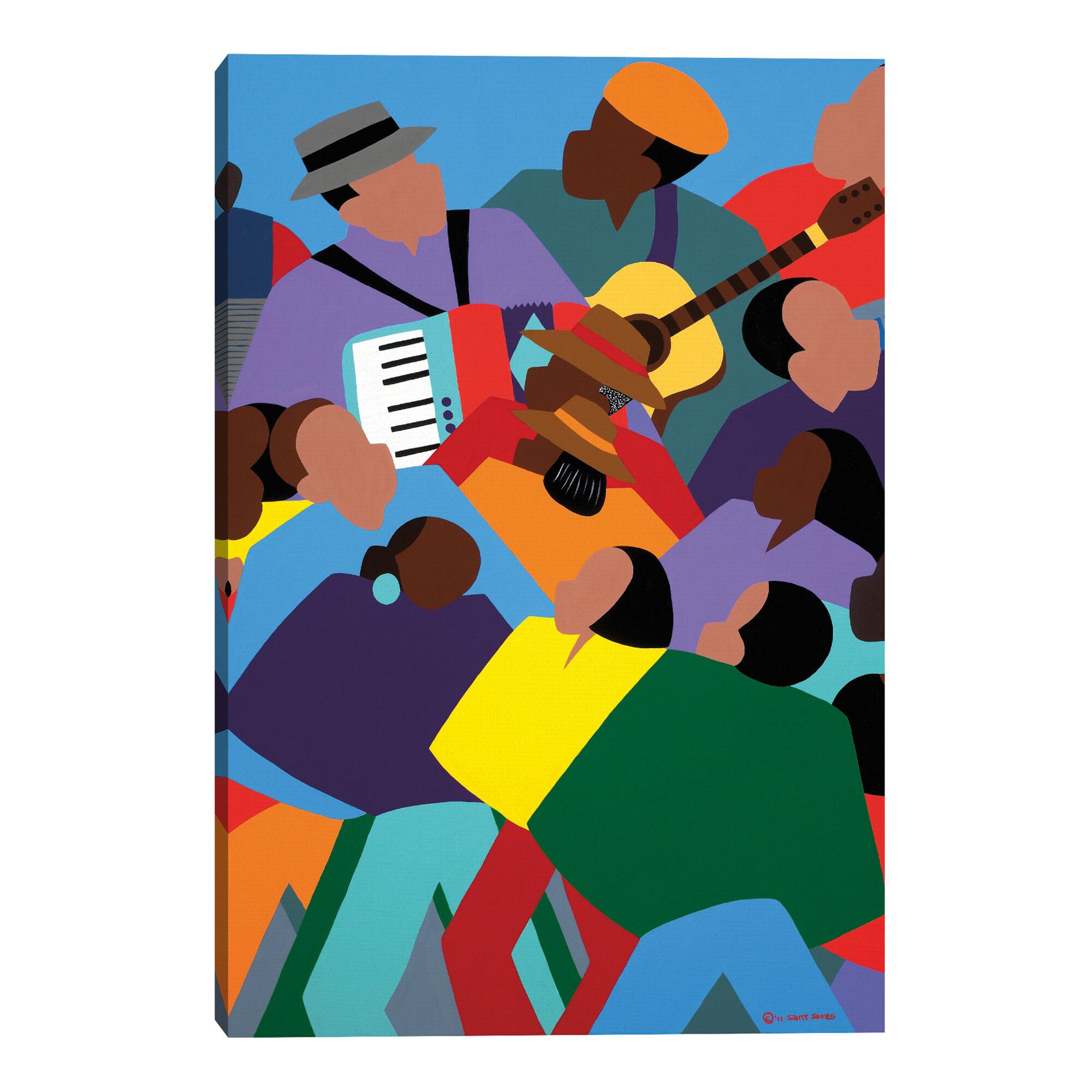 Zydeco by Synthia SAINT JAMES Canvas Wall Art: Blue/Multi by World Market