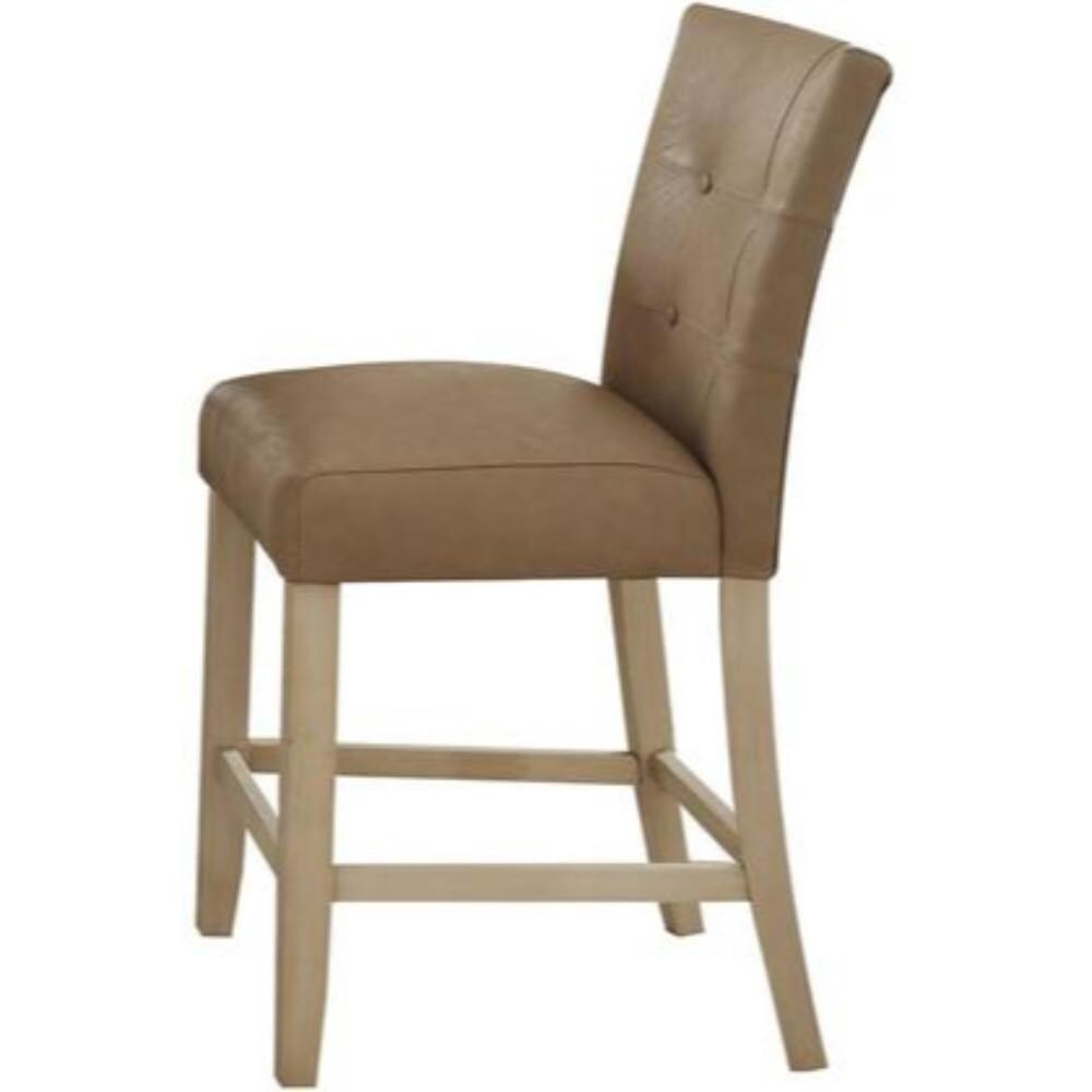 Benzara Set of 2 Casual Polyester/Polyester Blend Upholstered Dining Side Chair (Wood Frame) in Brown | BM186303