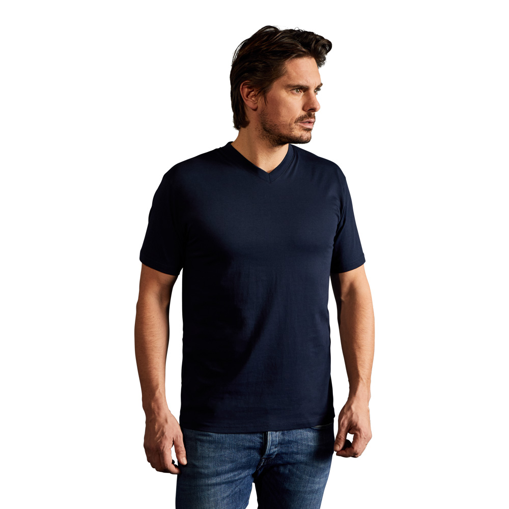 Premium V-Ausschnitt T-Shirt Herren, Marineblau, XL