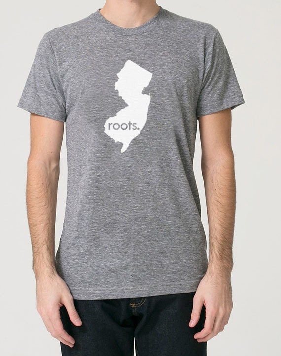 New Jersey Nj Roots Tri Blend Home State Track T-Shirt - Unisex Tee Shirts Size S M L Xl