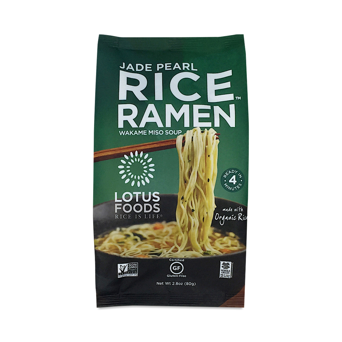 Lotus Foods Organic Jade Pearl Rice Ramen with Miso Soup 2.8 oz pouch