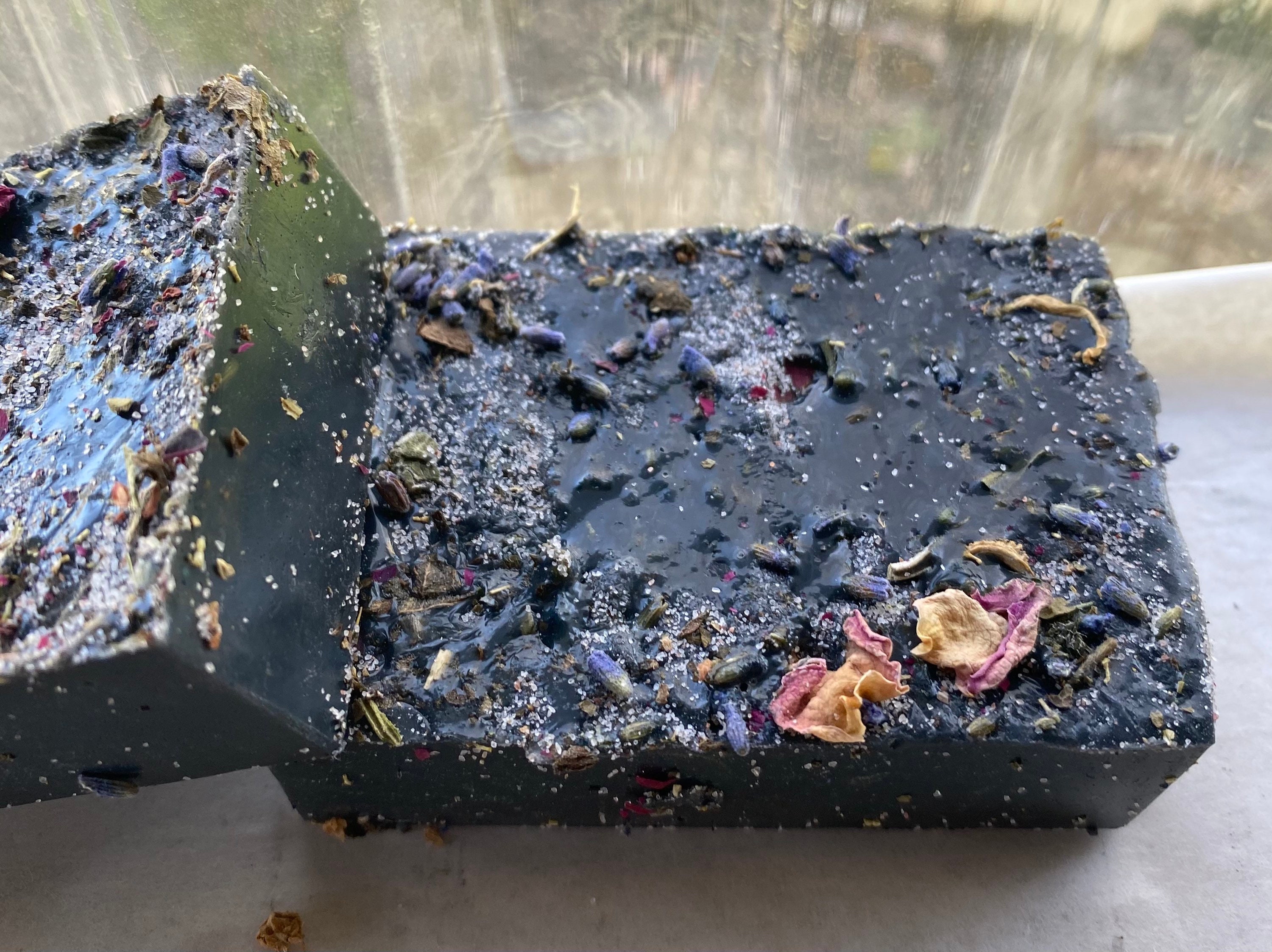 Unhex Soap, Hand Blended Herbs, Floral Goat Milk Argan Oil, Lavender, Essential Chamomile, Self Care, Charcoal, Witch