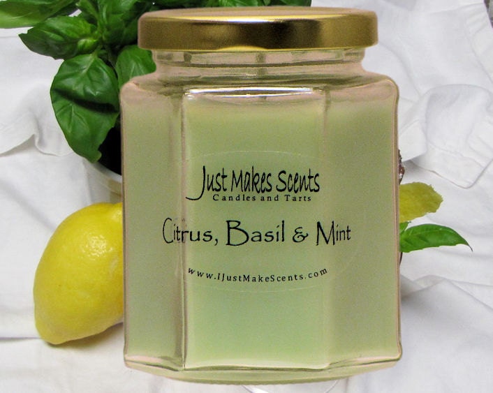 Citrus, Basil & Mint Blended Soy Candle - Scented Candles