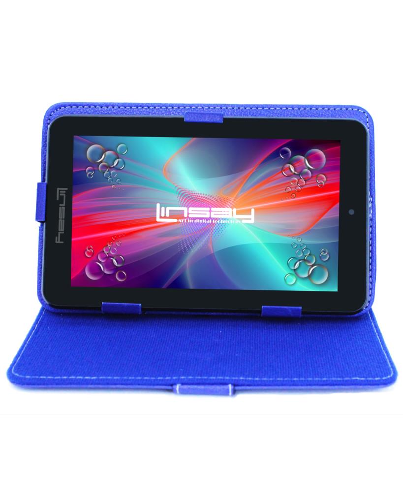 LINSAY 7-in Wi-Fi Only Android 10 Tablet with Accessories with Case Included | F7XHDBCBLUEPOLO