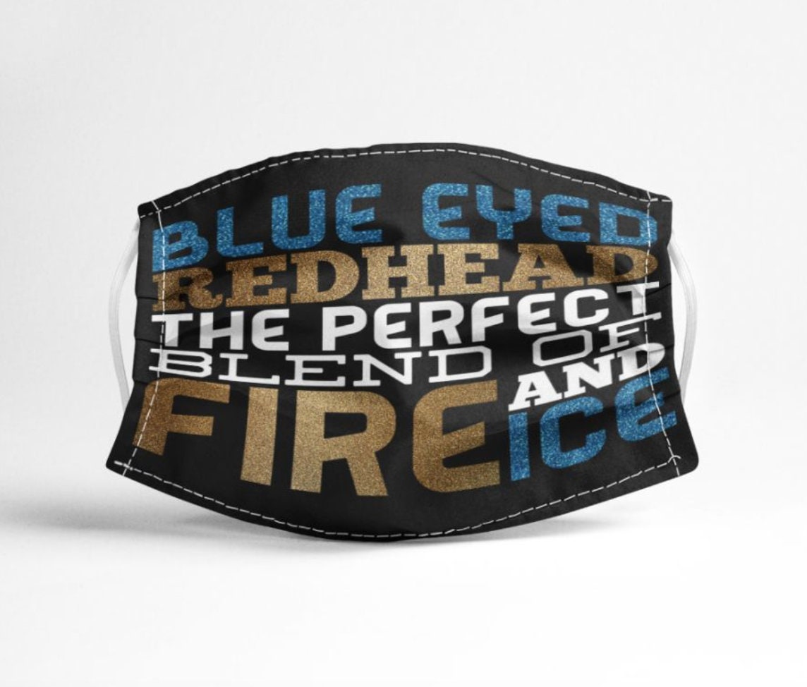 Blue Eyed Redhead The Perfect Blend Of Fire & Ice Funny Face Mask, Christmas Gift