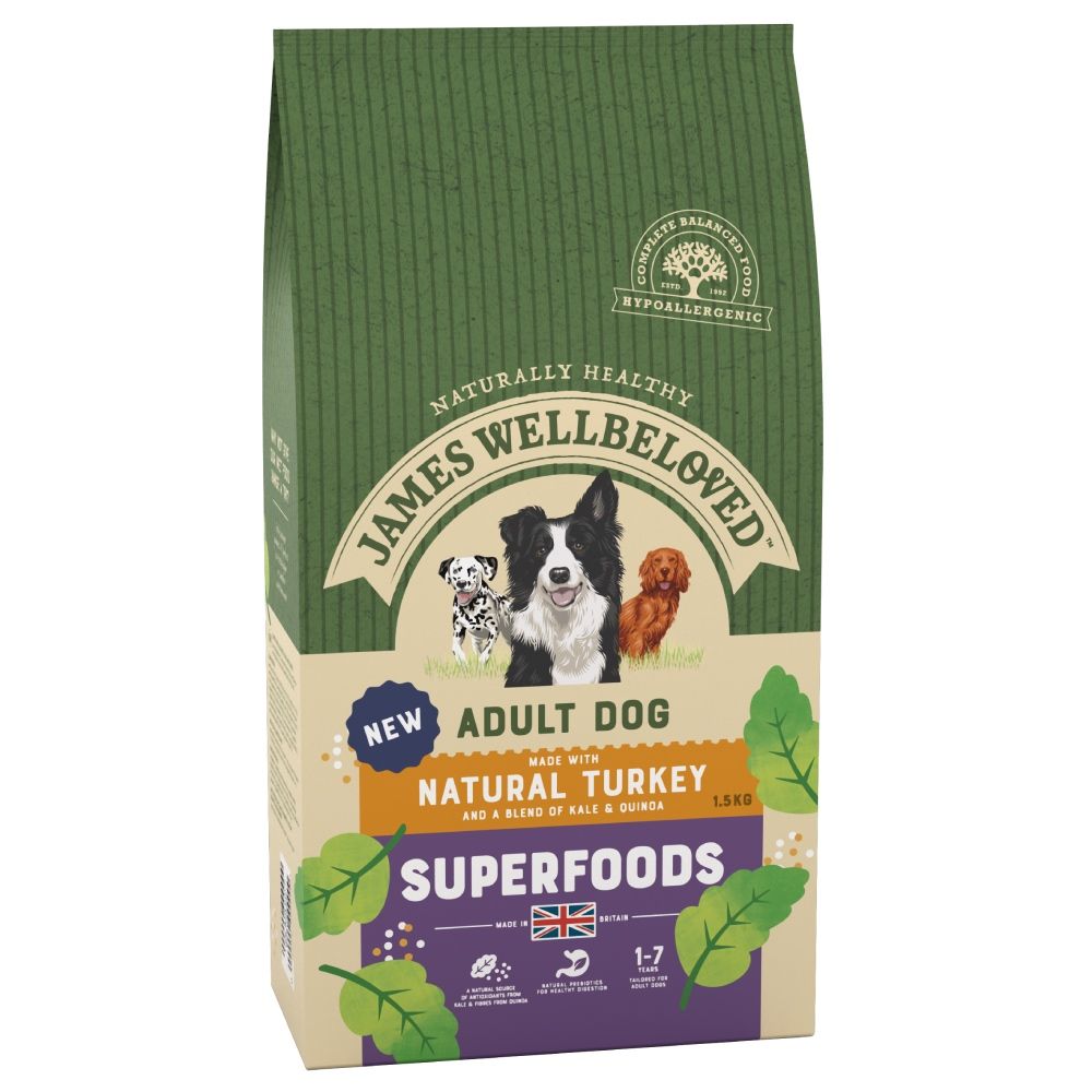 James Wellbeloved Adult Superfoods - Turkey with Kale & Quinoa - 1.5kg