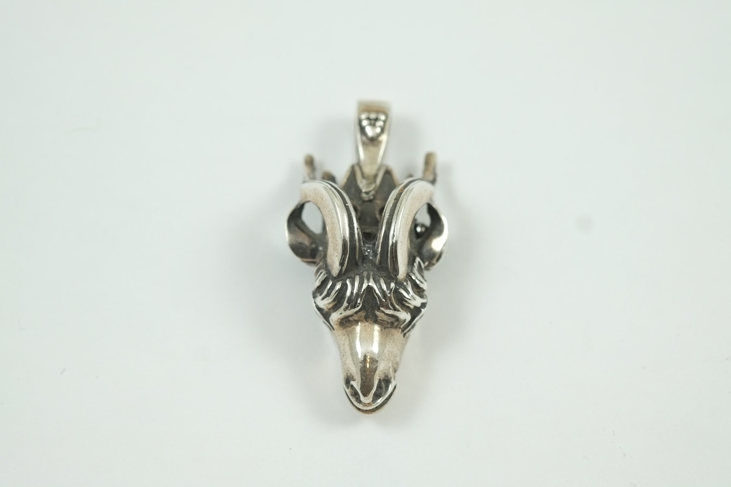 Silver Ram Pendant, Heads Sterling Silver, Greek Jewellery